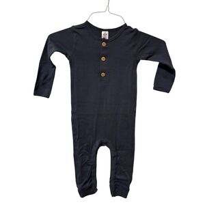Gerber Baby Navy Blue Button Front Long Sleeve 24 Months